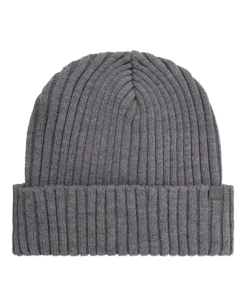 Paul & Shark Gerippte Soft Cool Touch Beanie - Grau Grau