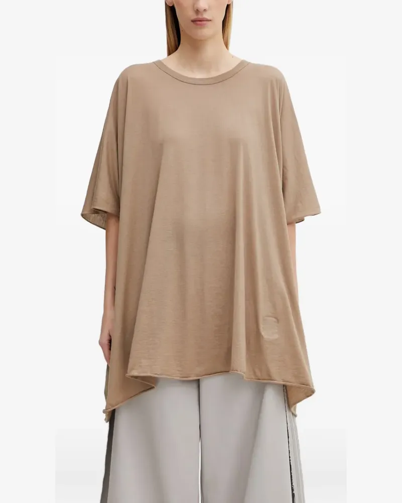 DRKSHDW by Rick Owens Minerva oversized raw-edge T-shirt - Braun Braun