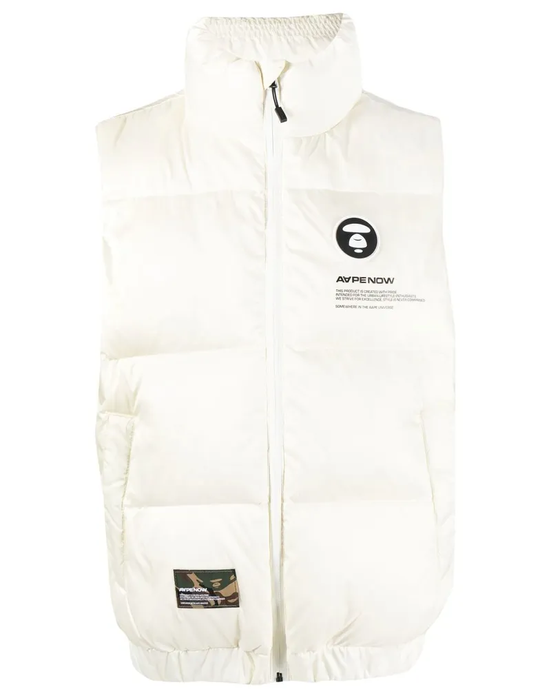 BAPE Gefütterte Weste mit Logo-Patch - Nude Nude