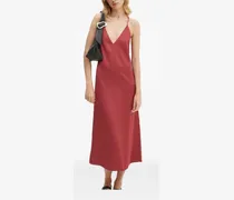 Kleid mit V-Ausschnitt - Rot