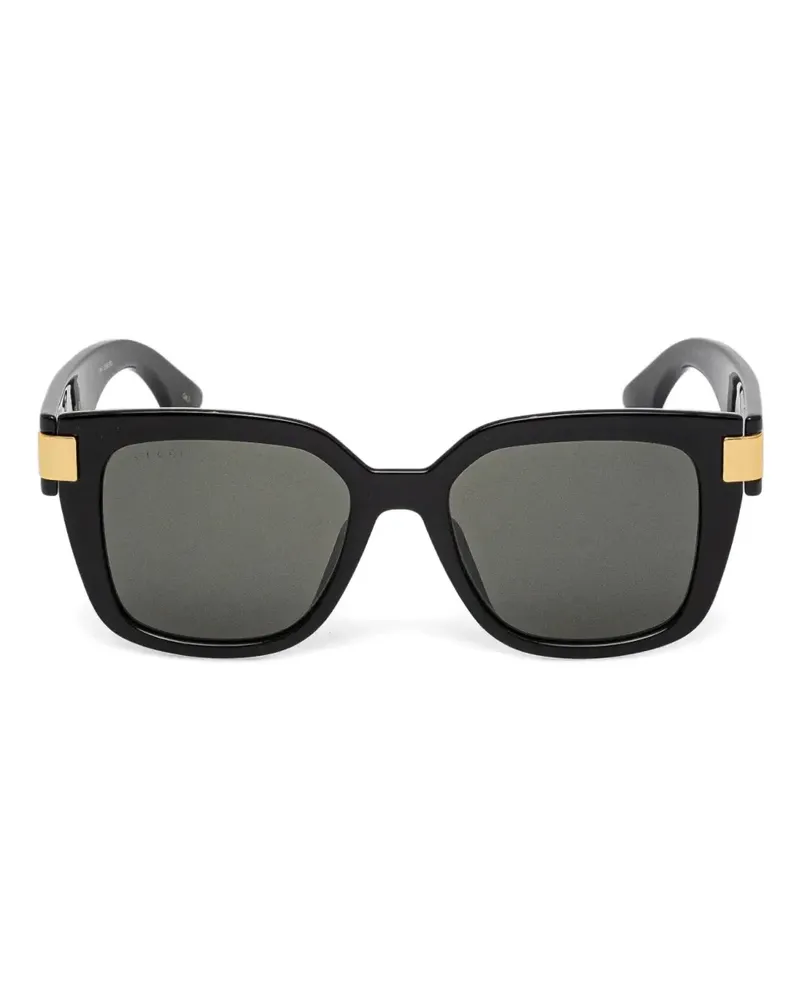 Gucci Sonnenbrille mit eckigem Gestell - Schwarz Schwarz