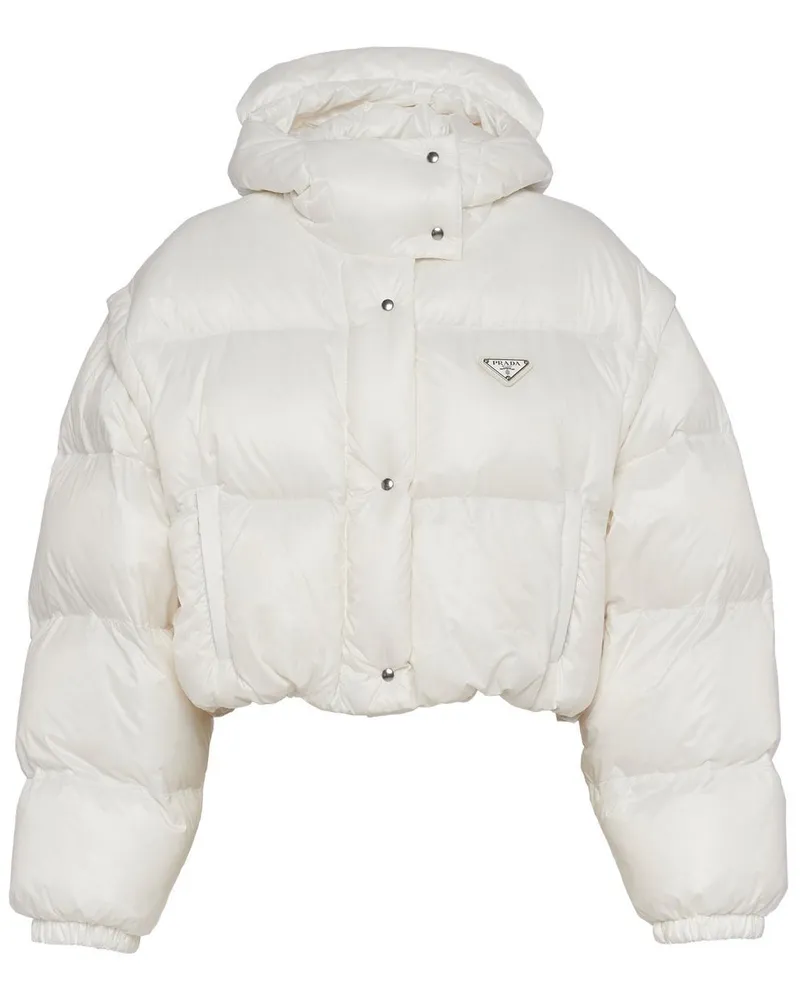 Prada Wendbare Re-Nylon Daunenjacke - Weiß Weiß