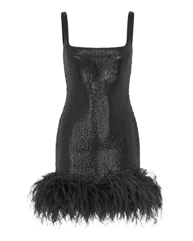 16ARLINGTON Sior Minikleid mit rautenförmigen Pailletten - Schwarz Schwarz