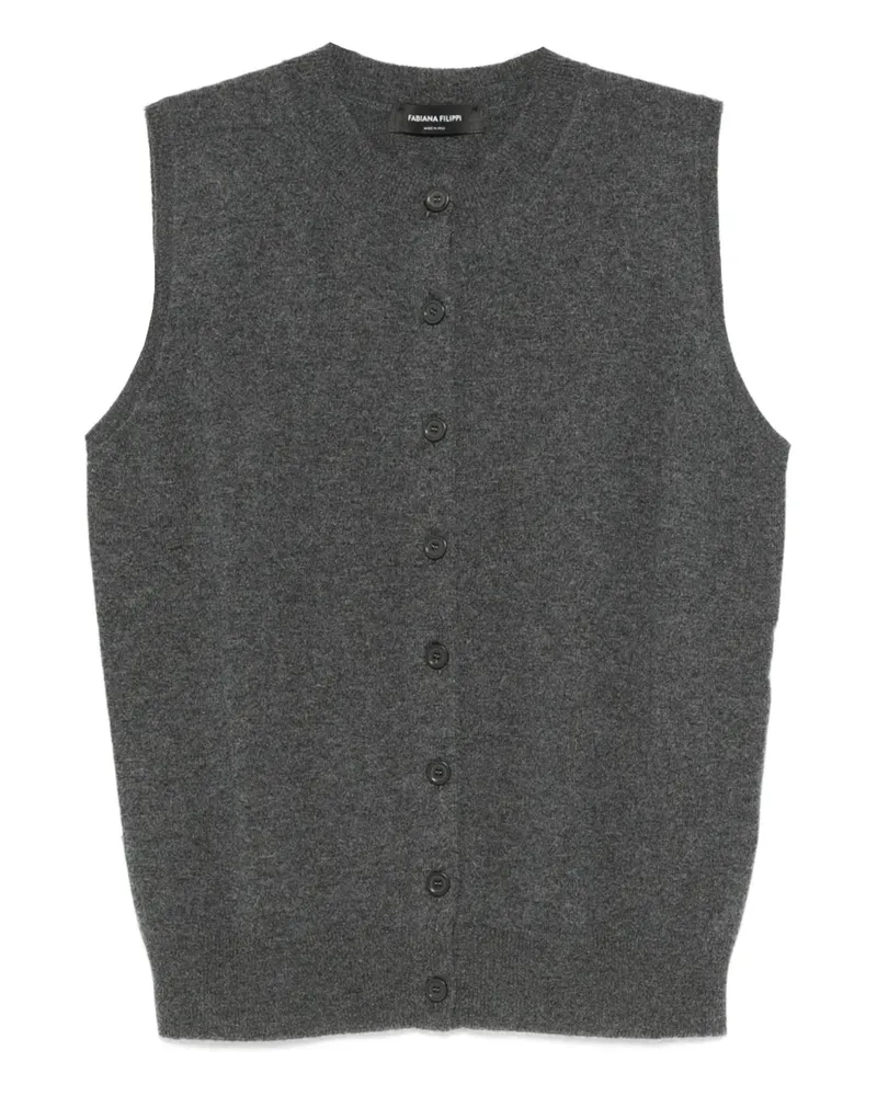 Fabiana Filippi Ärmelloser Cardigan mit Knopfverschluss - Grau Grau