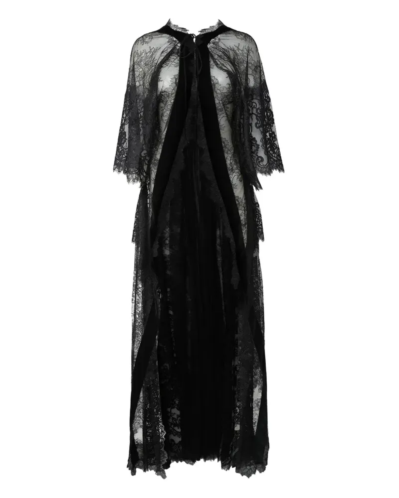 Alberta Ferretti Maxikleid aus Spitze - Schwarz Schwarz