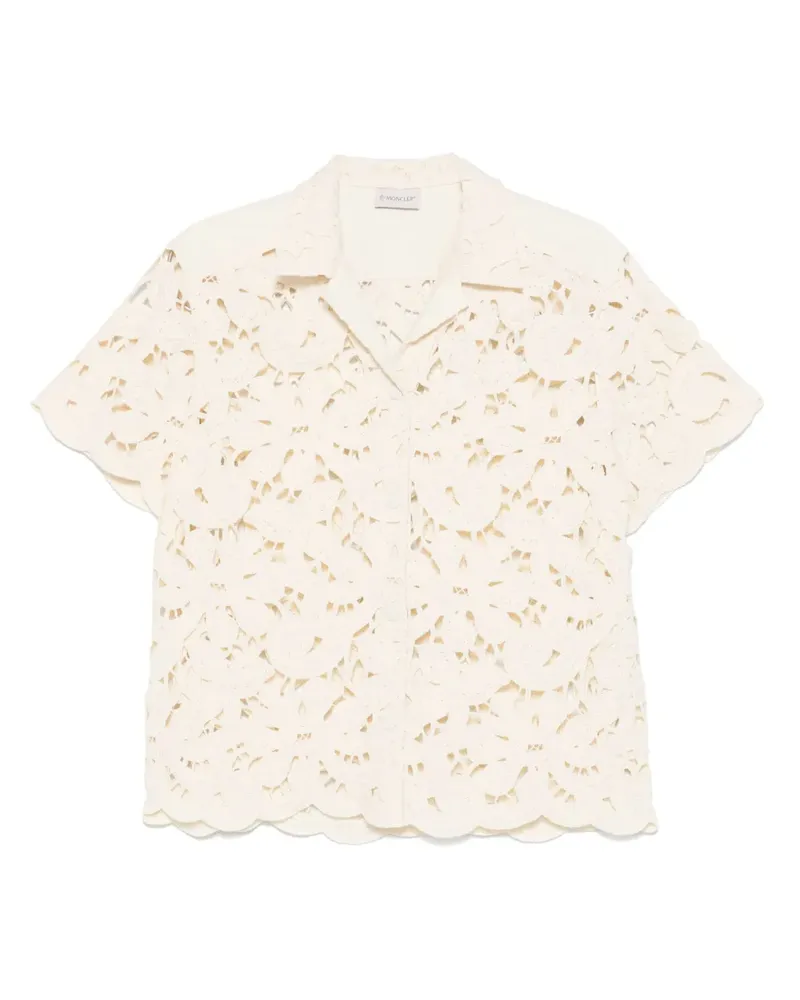 Moncler Makramee-Hemd mit Blumen - Nude Nude