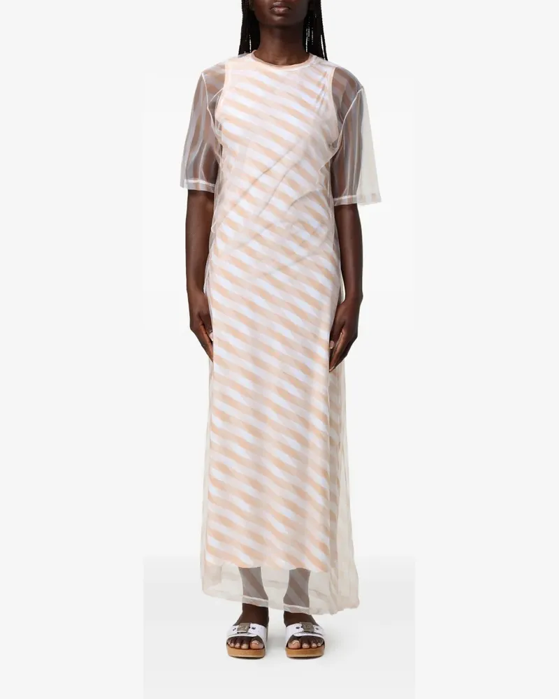 SPORTMAX Gestreiftes Pausa Midikleid - Rosa Rosa
