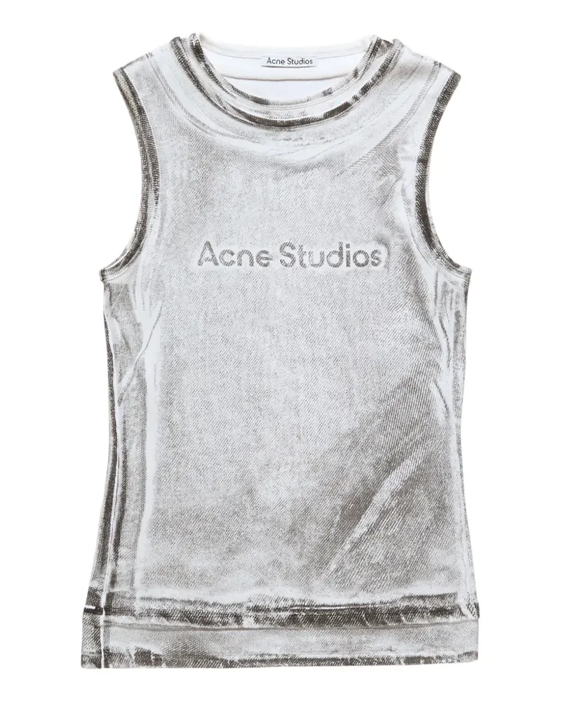 Acne Studios logo-print top - Grau Grau