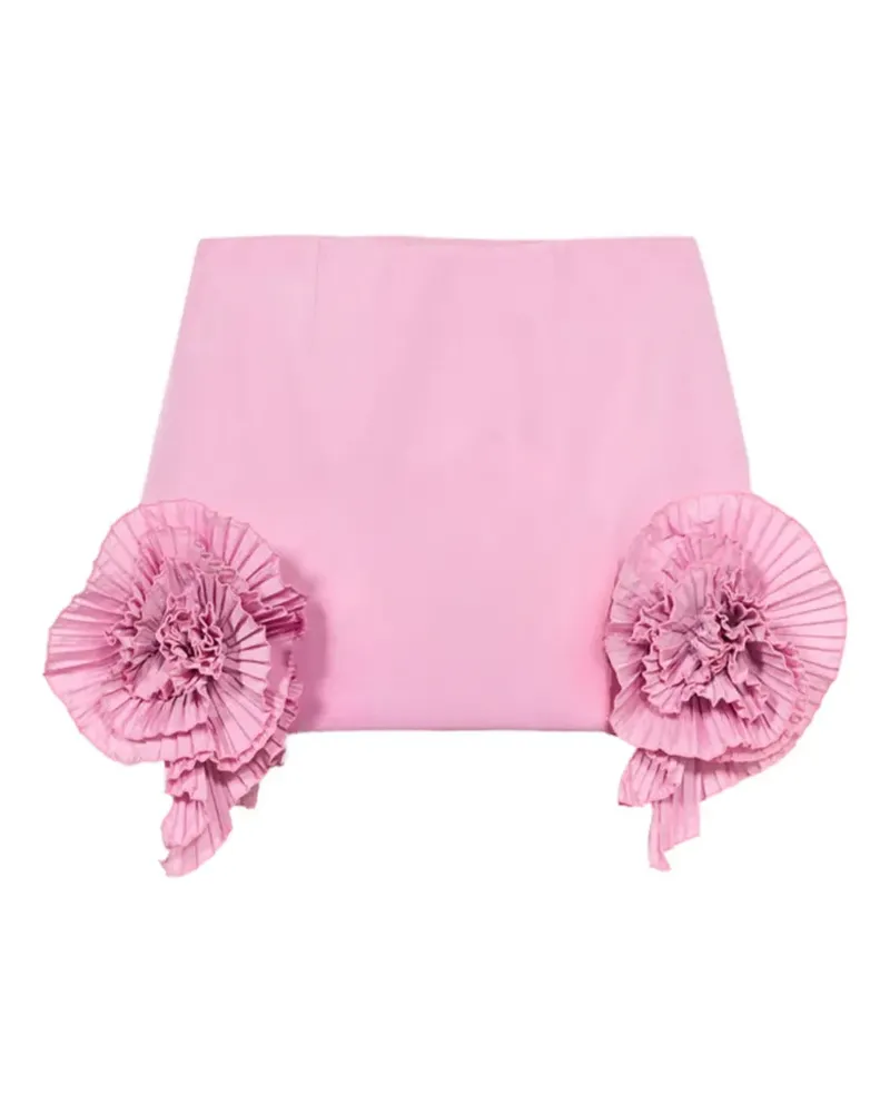 Blumarine Taft-Minirock mit Rosendetail - Rosa Rosa