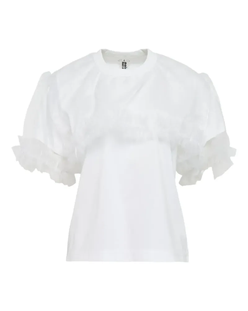 Noir Kei Ninomiya ruffled T-shirt - Weiß Weiß