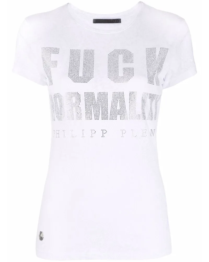 Philipp Plein T-Shirt mit Kristallen - Weiß Weiß