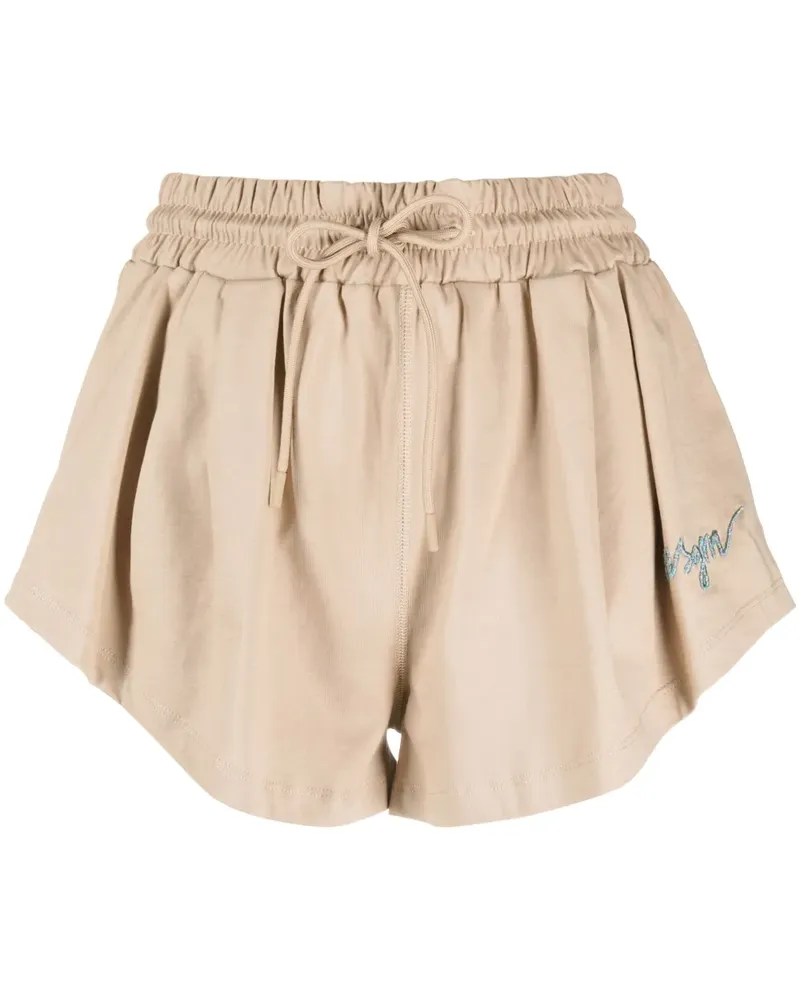 MSGM Shorts mit Logo - Nude Nude