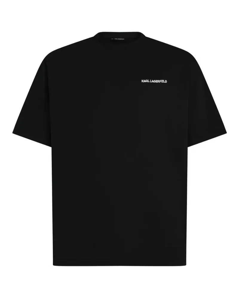 Karl Lagerfeld Après Ski Club T-Shirt mit Logo - Schwarz Schwarz