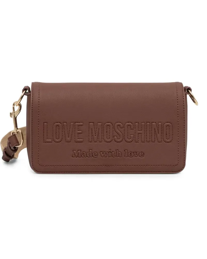 Moschino logo-debossed cross body bag - Braun Braun