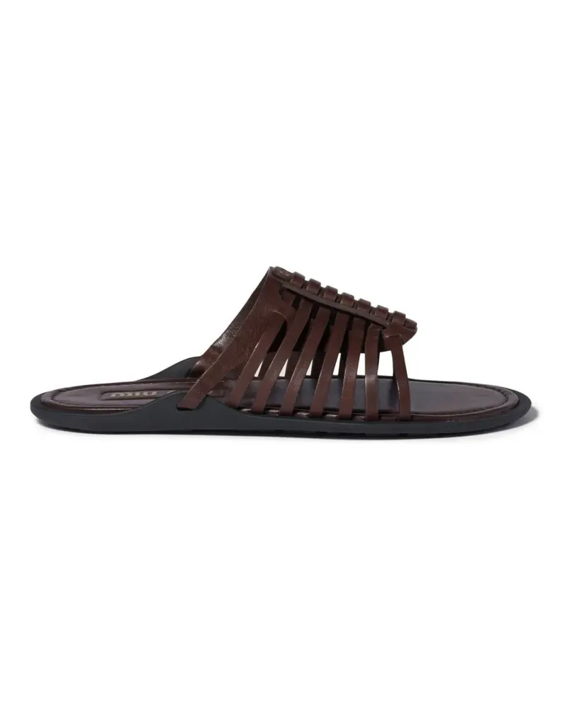 Miu Miu nappa-leather slides - Braun Braun