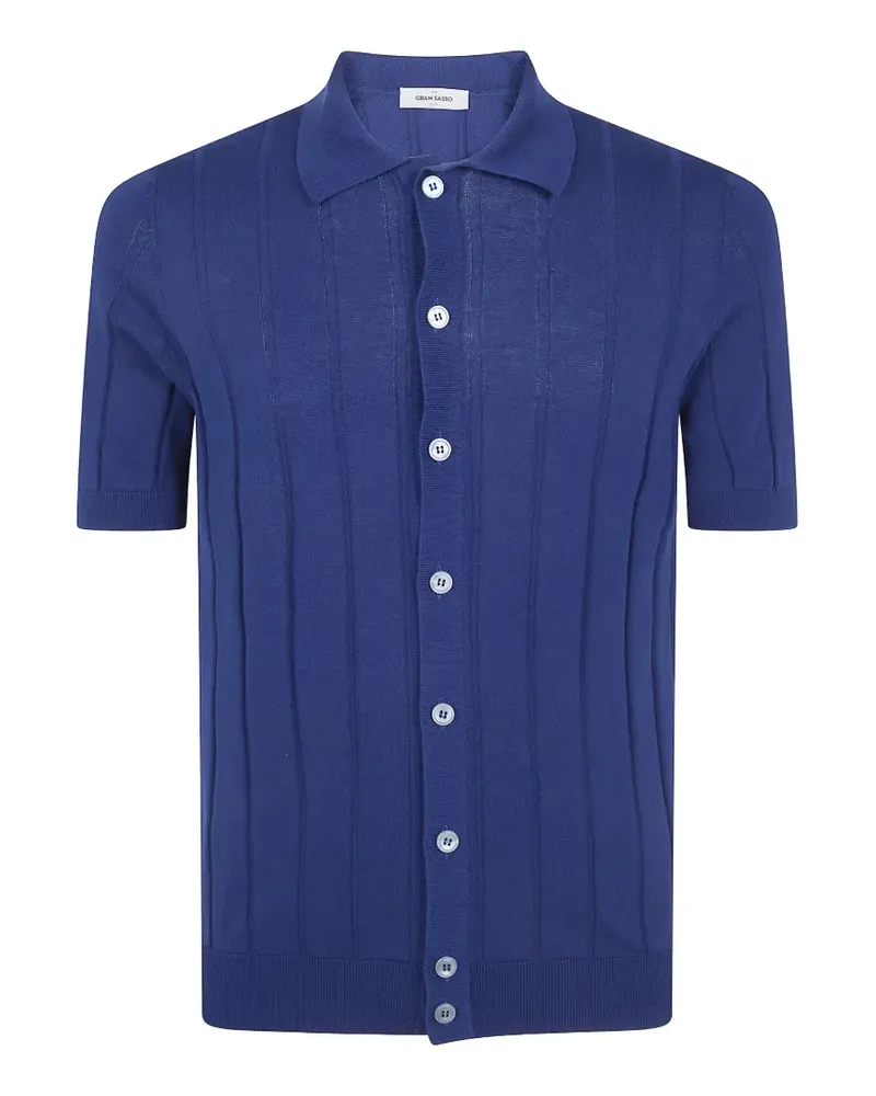 Gran Sasso ribbed-knit button-up shirt - Blau Blau