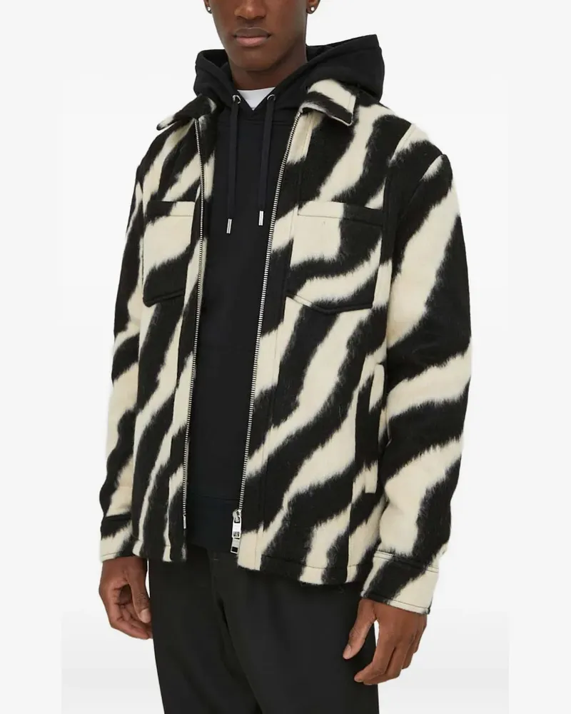 IRO Khelef Hemdjacke mit Zebra-Print - Schwarz Schwarz