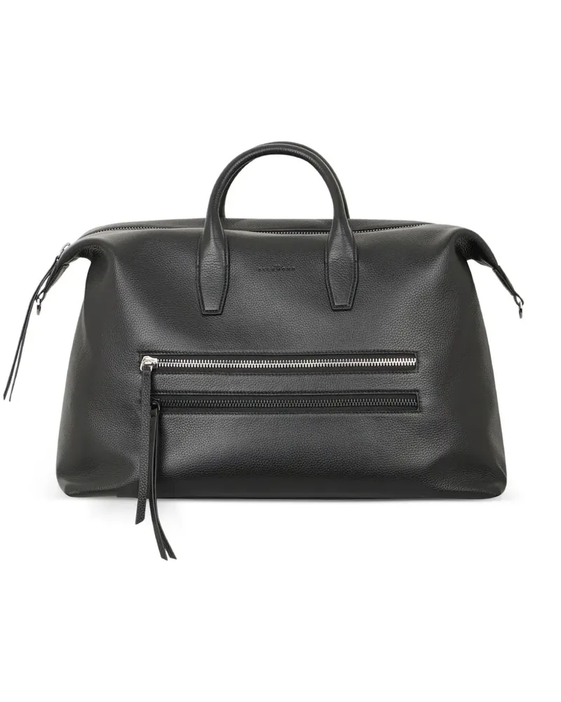 John Richmond Reisetasche aus gekörntem Leder - Schwarz Schwarz