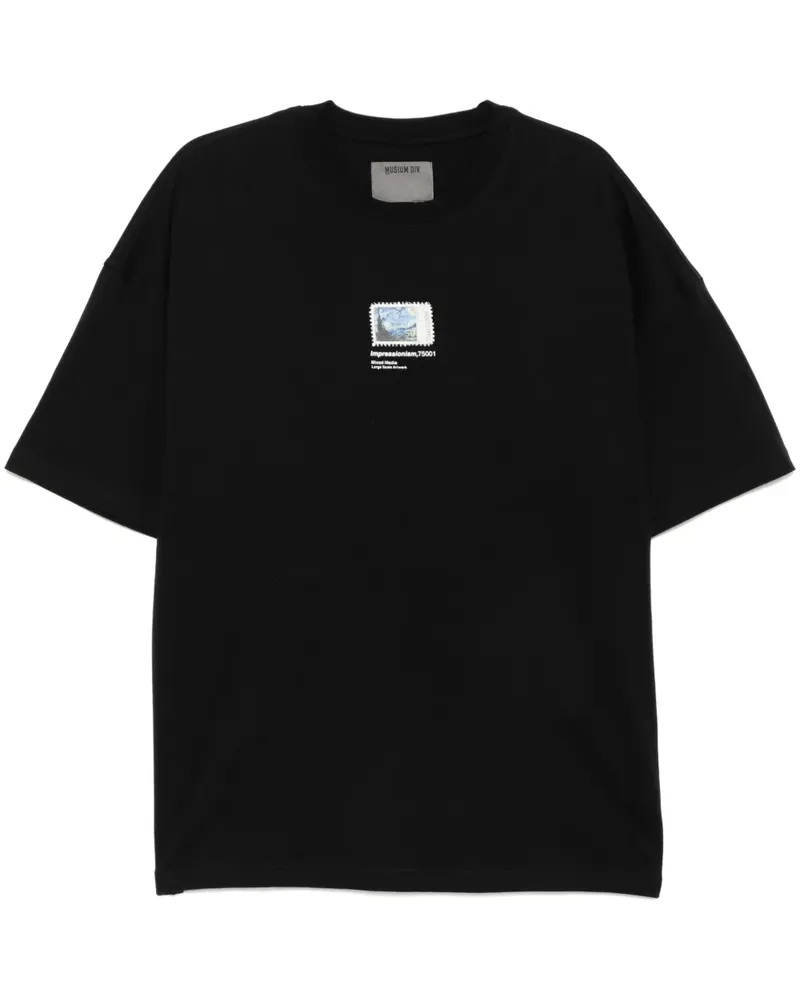 Musium Div. T-Shirt mit grafischem Print Schwarz