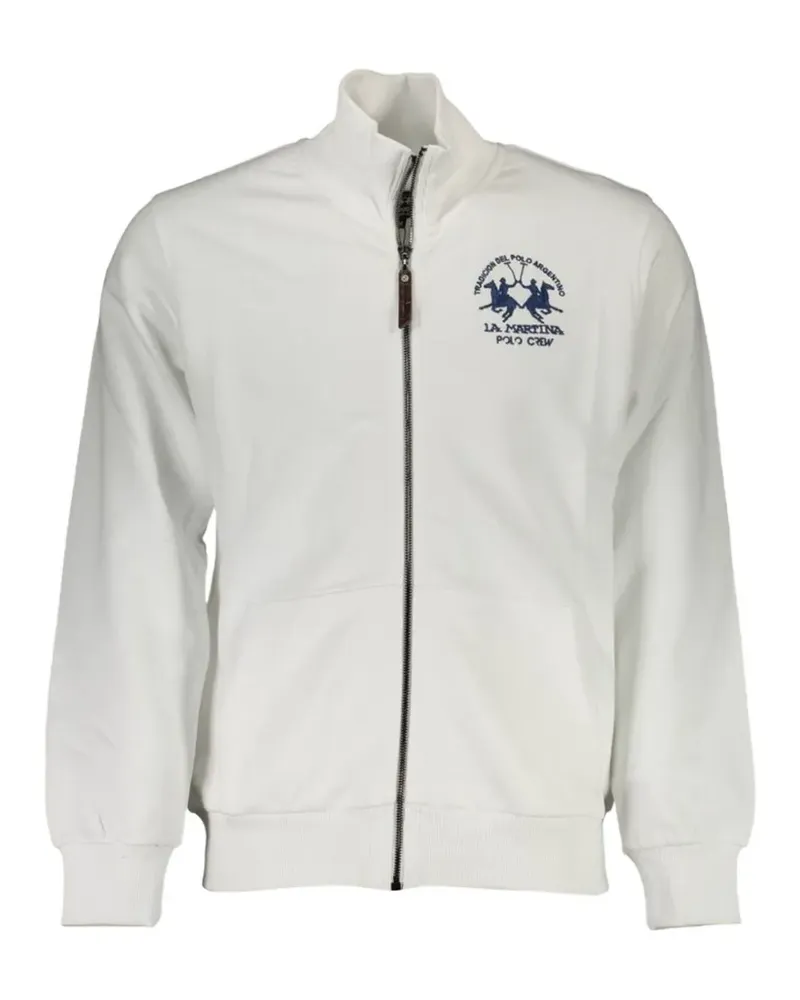 La Martina logo-embroidered zip-up sweater - Weiß Weiß