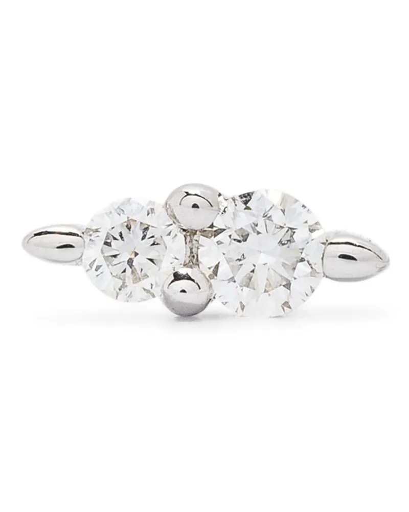 Maria Black 14kt white gold Hazy Gleam Piercing diamond single earring - Silber Silber