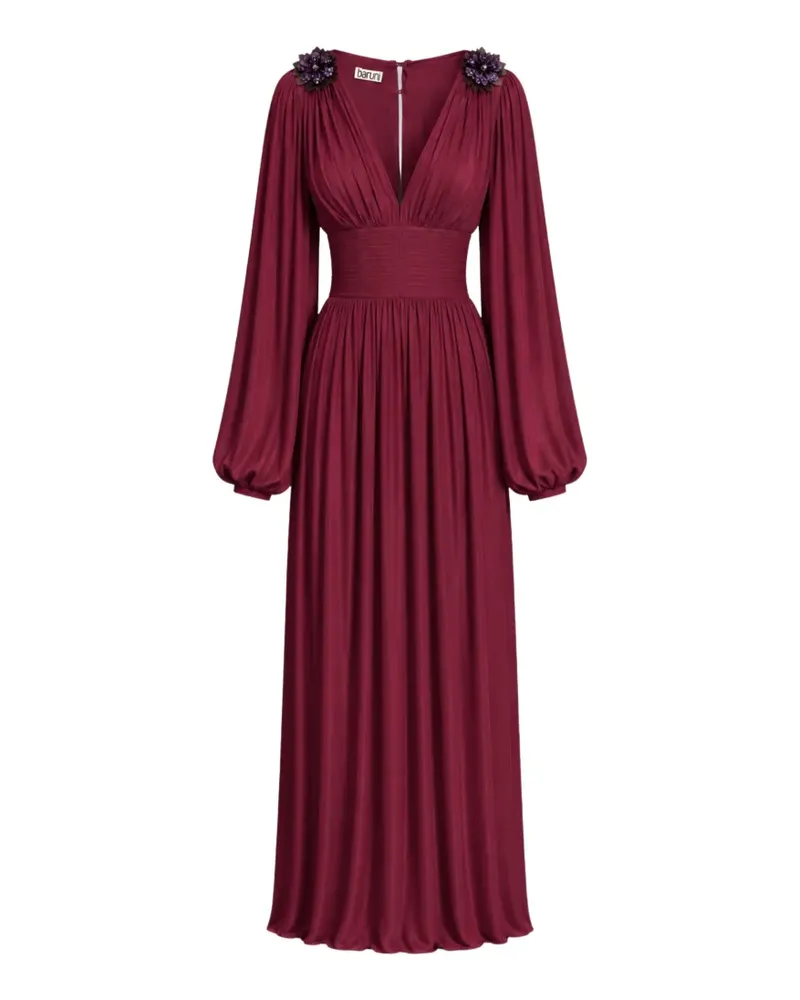 Baruni Layan floral-embellished pleated maxi dress - Braun Braun