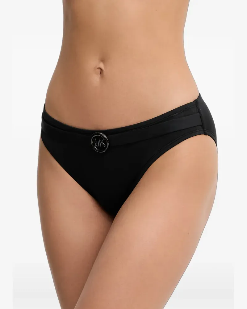 Michael Kors logo-belted bikini bottom - Schwarz Schwarz