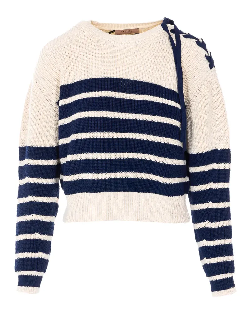 Twin-Set striped lace sweater - Nude Nude