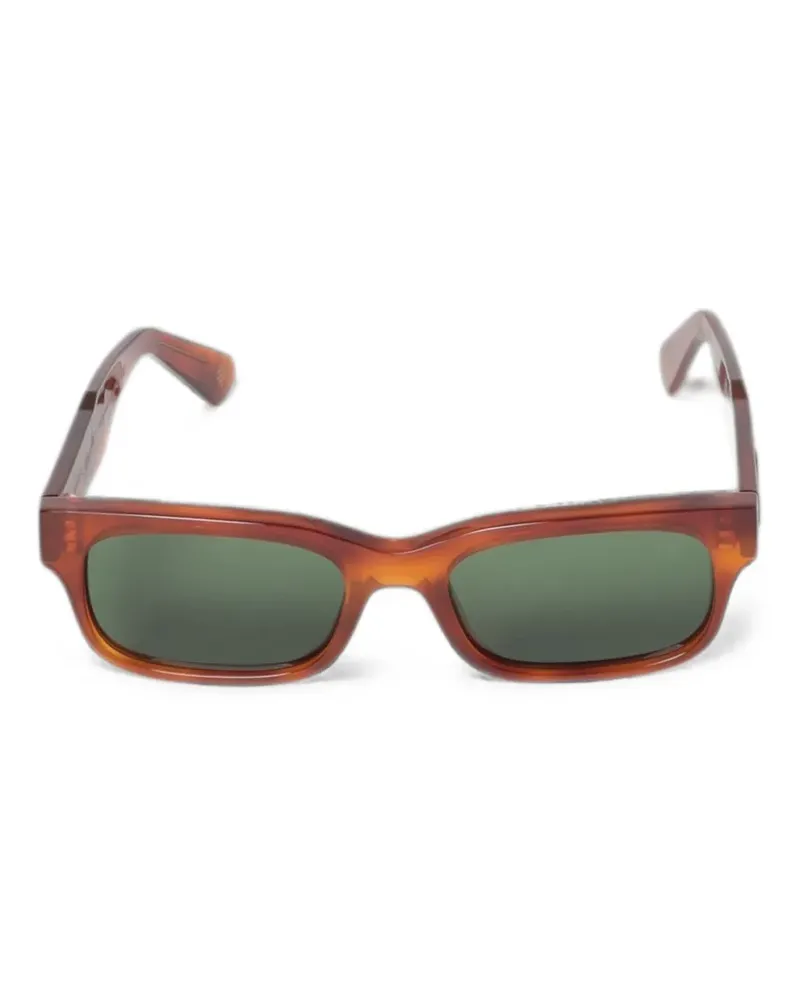Borsalino x marcello rectangle-frame sunglasses - Braun Braun