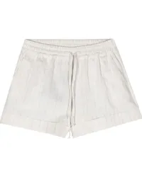 Twin-Set Gestreifte Shorts mit Kordelzug Weiß