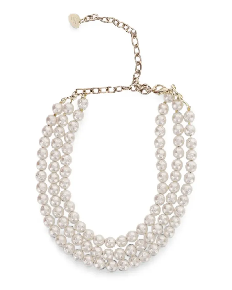 Lisa C triple-strand faux-pearl necklace - Gold Gold