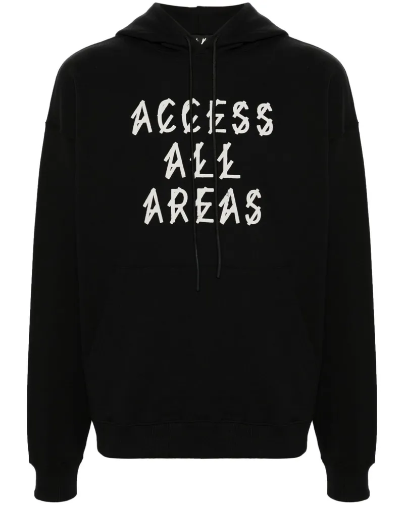 44 LABEL GROUP Hoodie mit Logo-Print - Schwarz Schwarz