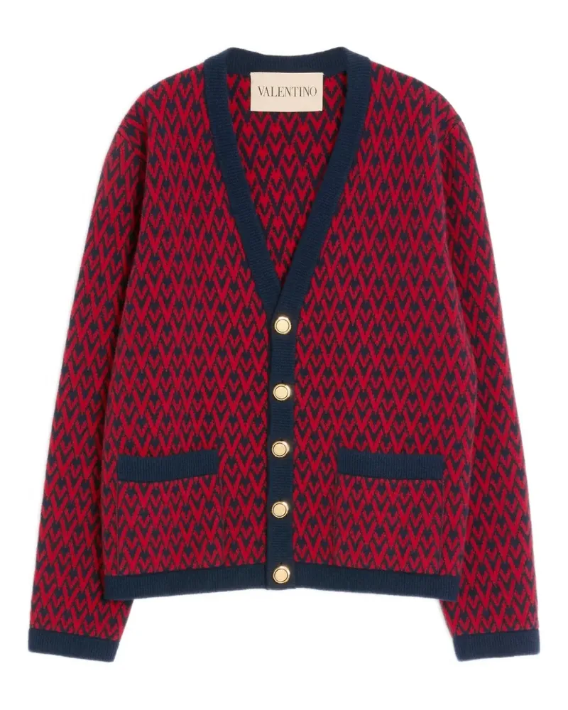 Valentino Garavani Cardigan mit Rautenmuster - Rot Rot