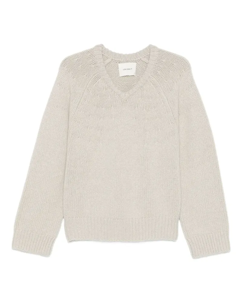 Lisa Yang Oia Pullover mit V-Ausschnitt - Nude Nude