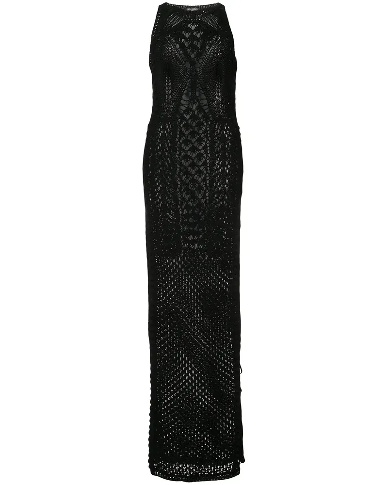 Balmain Langes Kleid - Schwarz Schwarz