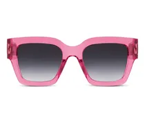 square-frame transparent sunglasses - Rosa