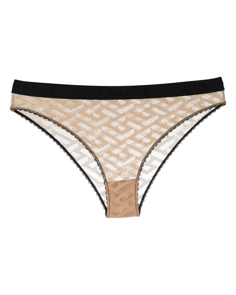 Versace Slip mit Muster - Nude Nude