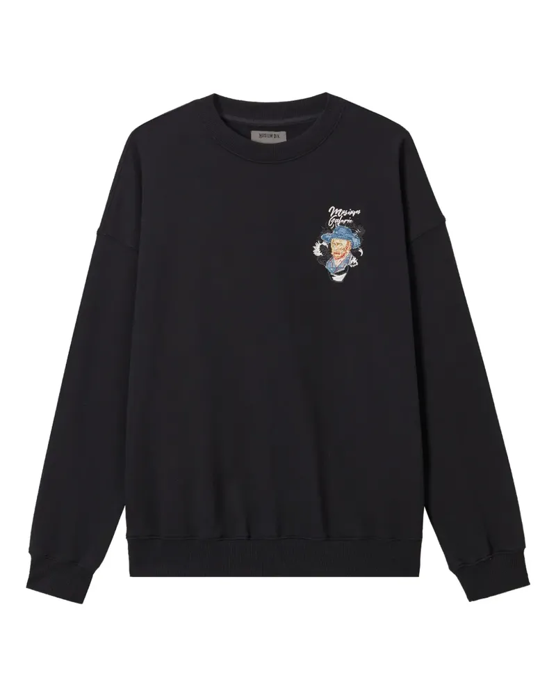 Musium Div. Sweatshirt mit Van-Gogh-Stickerei - Schwarz Schwarz