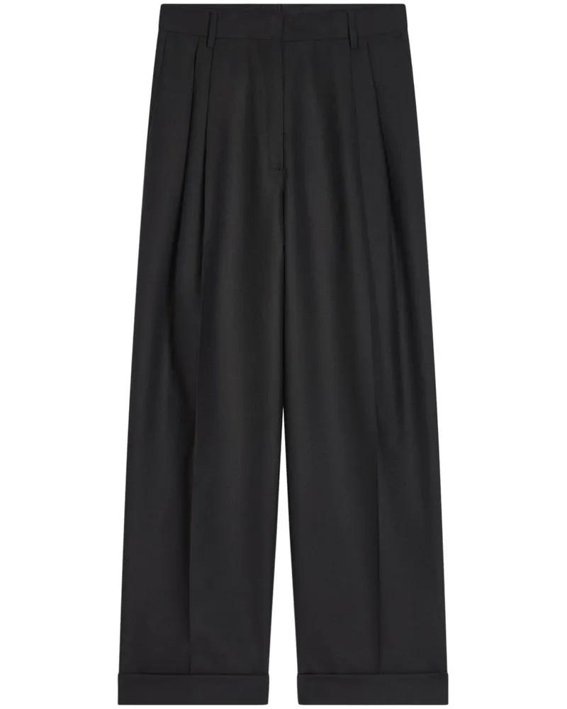Dries van Noten Hose mit Bundfalten - Schwarz Schwarz