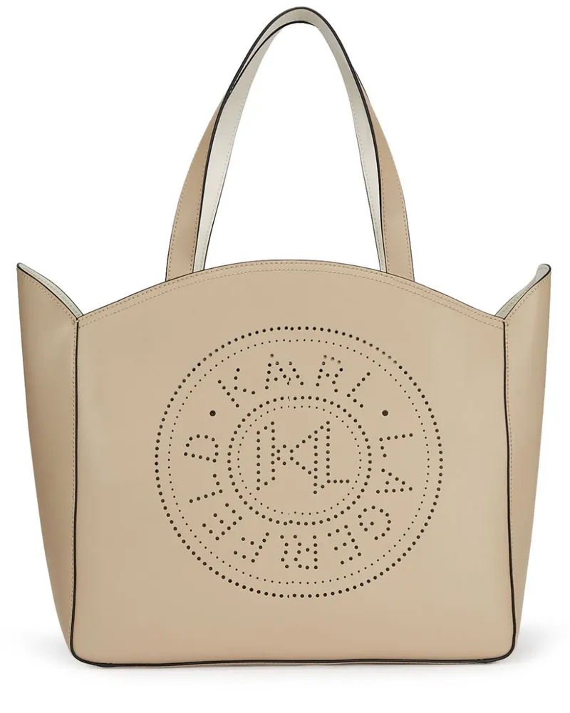 Karl Lagerfeld K/Circle Handtasche mit perforiertem Logo - Nude Nude