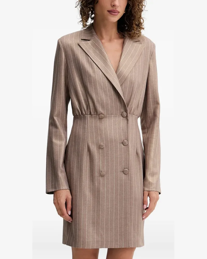 Fracomina pinstriped double-breasted dress - Nude Nude