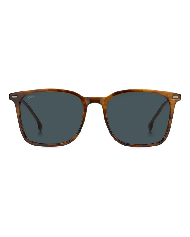 HUGO BOSS Sonnenbrille mit eckigem Gestell - Braun Braun