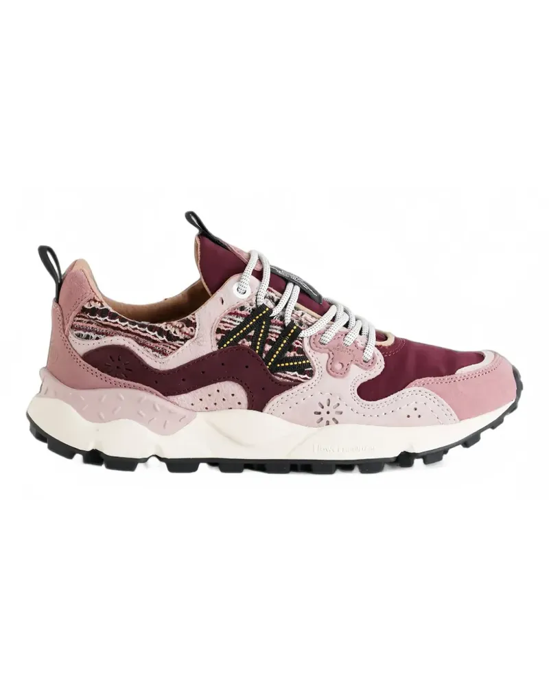 Flower MOUNTAIN Yamano 3 suede-panelled knit sneakers - Rosa Rosa