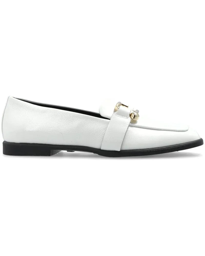 Furla Loafer mit Logo-Schild - Weiß Weiß