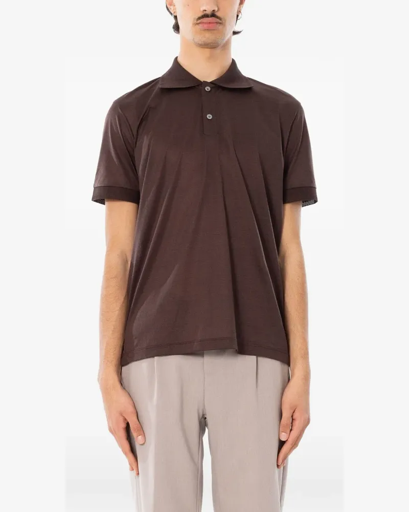 Daniele Fiesoli Kurzärmeliges Filo Scozia Poloshirt - Braun Braun