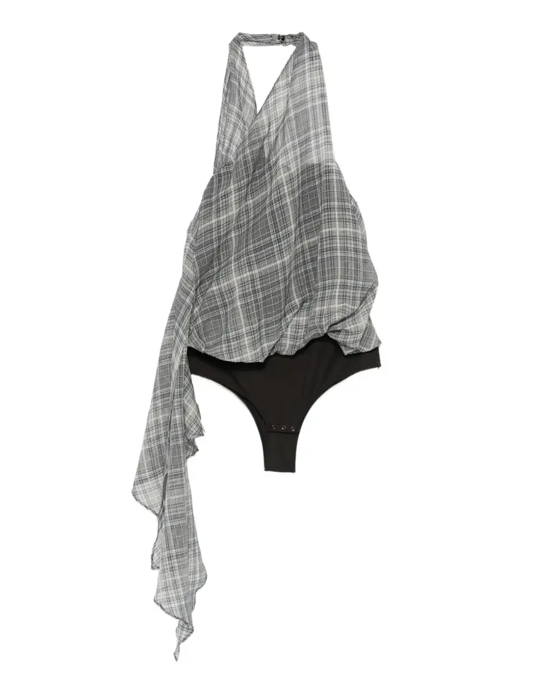 COPERNI check-pattern halterneck top - Grau Grau