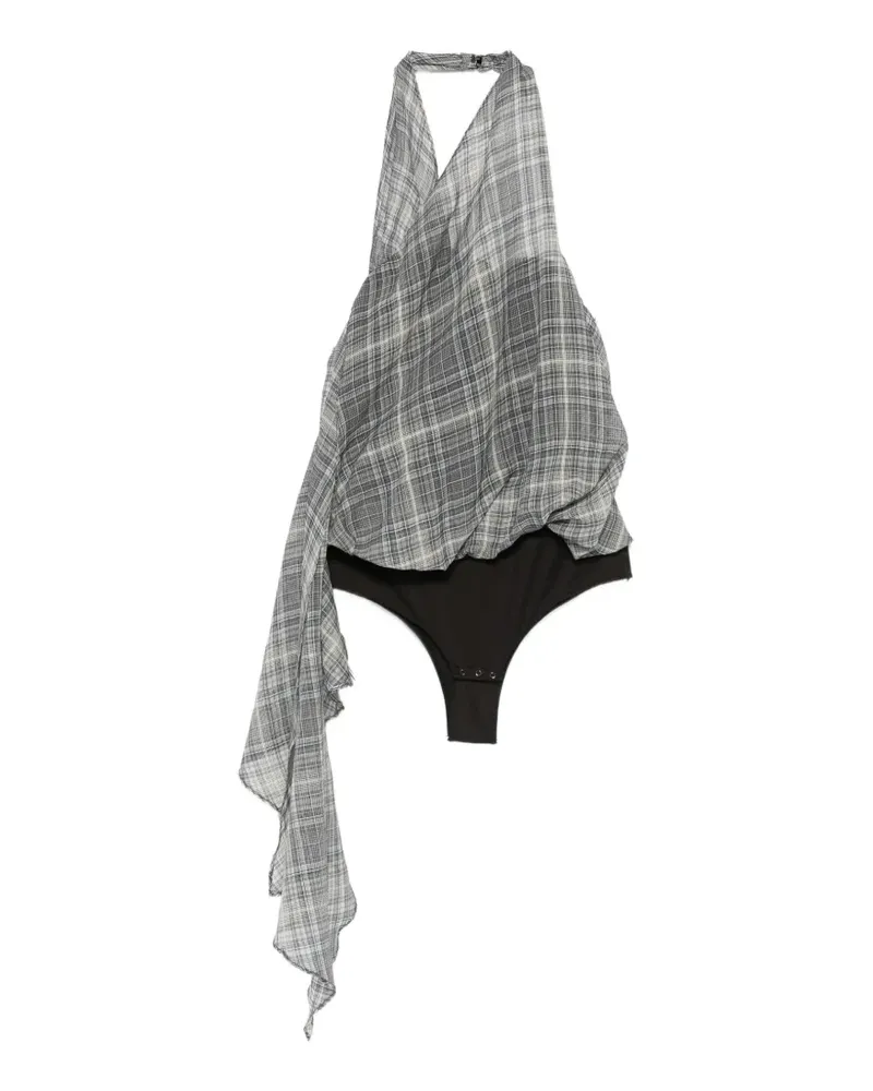 COPERNI check-pattern halterneck top - Grau Grau
