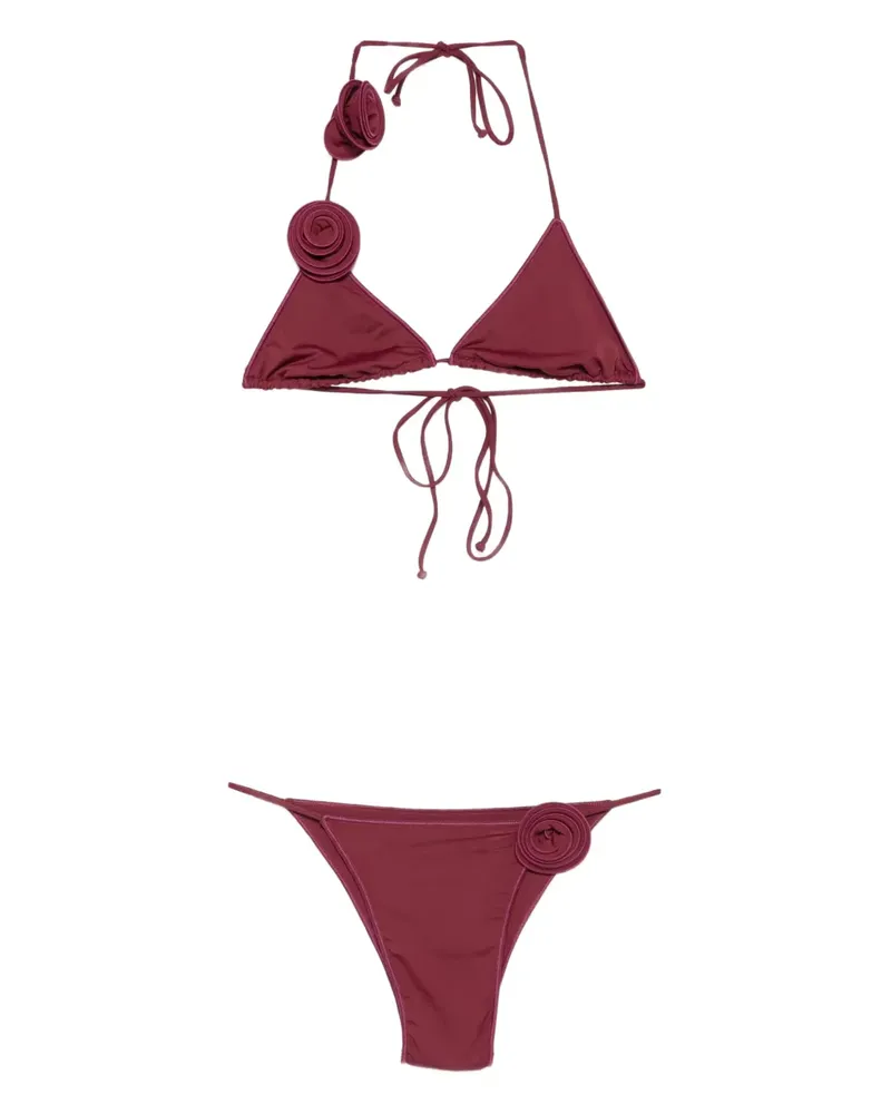 La Reveche Ashar Triangel-Bikini mit Rosendetail - Rot Rot