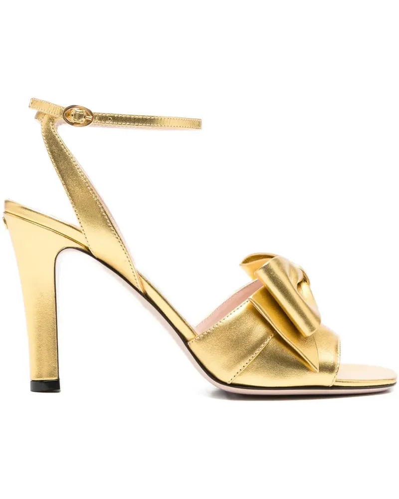Valentino Garavani Knöchelriemen-Sandalen mit Schleifendetail 100mm - Gold Gold
