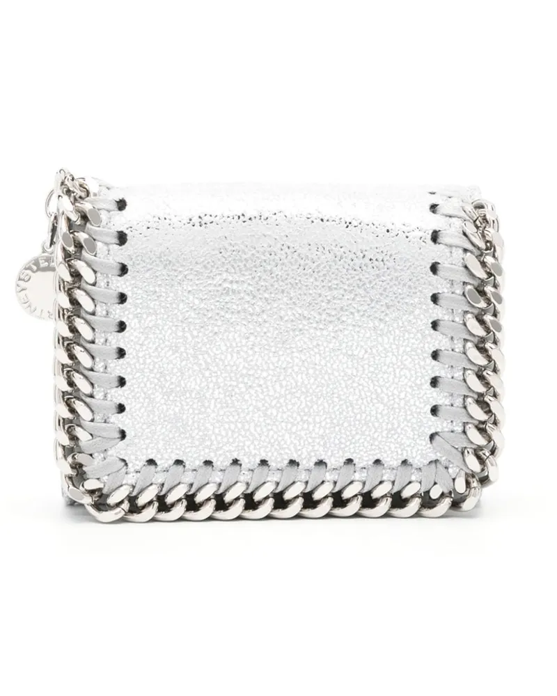 Stella McCartney Kleines Falabella Portemonnaie aus Faux-Leder Silber